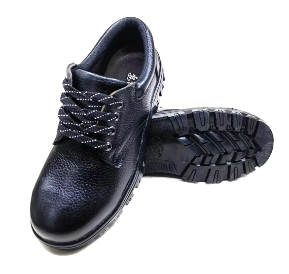 Black leather anti-squashy shoes