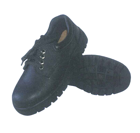 Black leather anti-squashy and puncture roof footwear